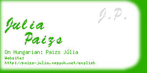 julia paizs business card
